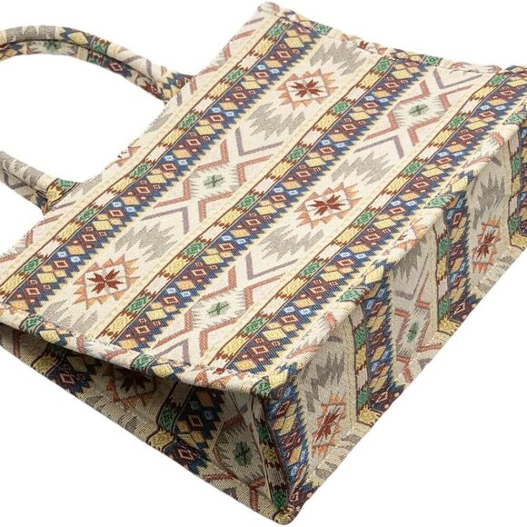 Spacious Ethnic Style Tote Bag with Retro Embroidery - Perfect Gift for Women - Picture 3 of 5